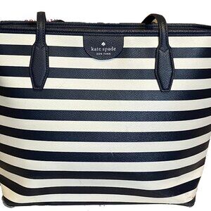 EUC Kate Spade Lori Navy & White Stripe Tote